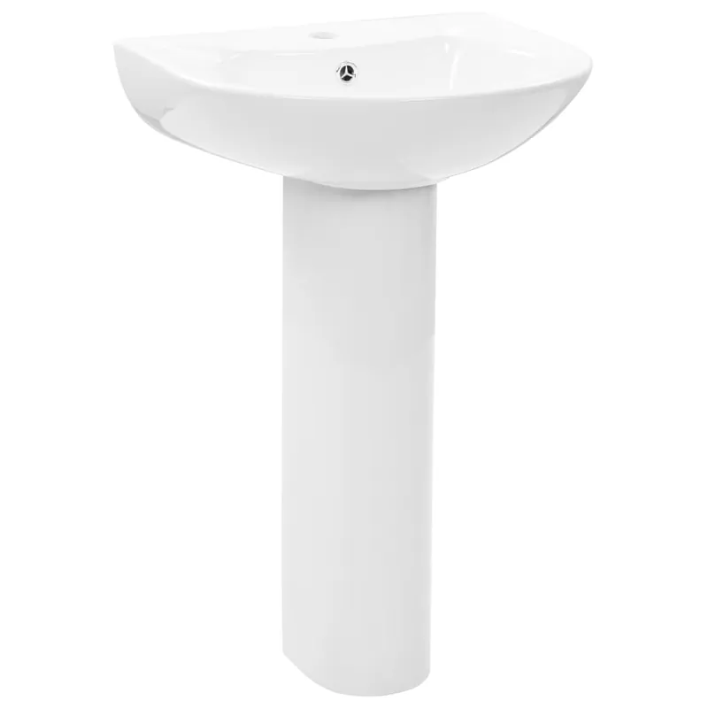 vidaXL Lavabo de pie de cerámica blanco 520x440x190 mm - Baño
