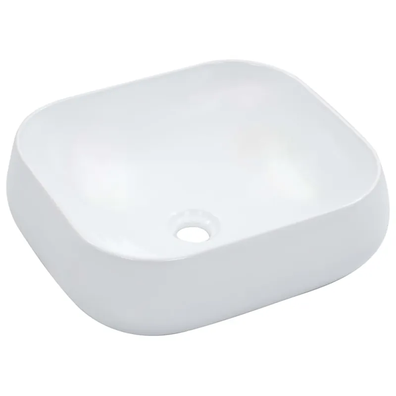vidaXL Lavabo 44,5x39,5x14,5 cm cerámica negro - Baño