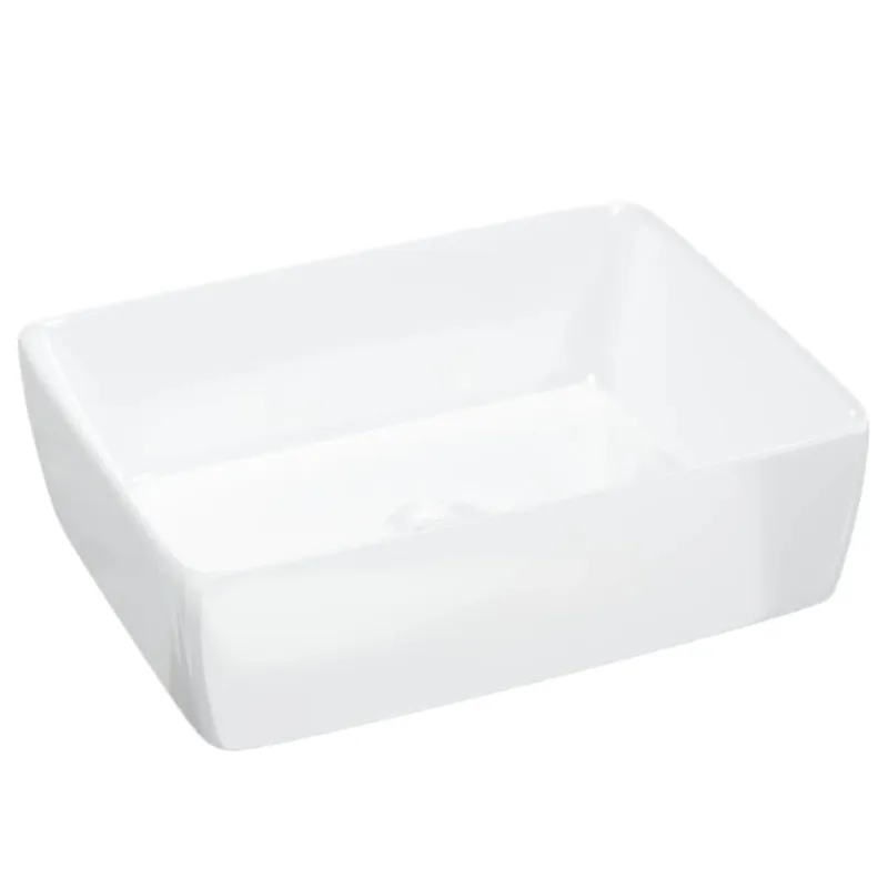 vidaXL Lavabo rectangular de cerámica blanco 48x37x13 cm - Baño