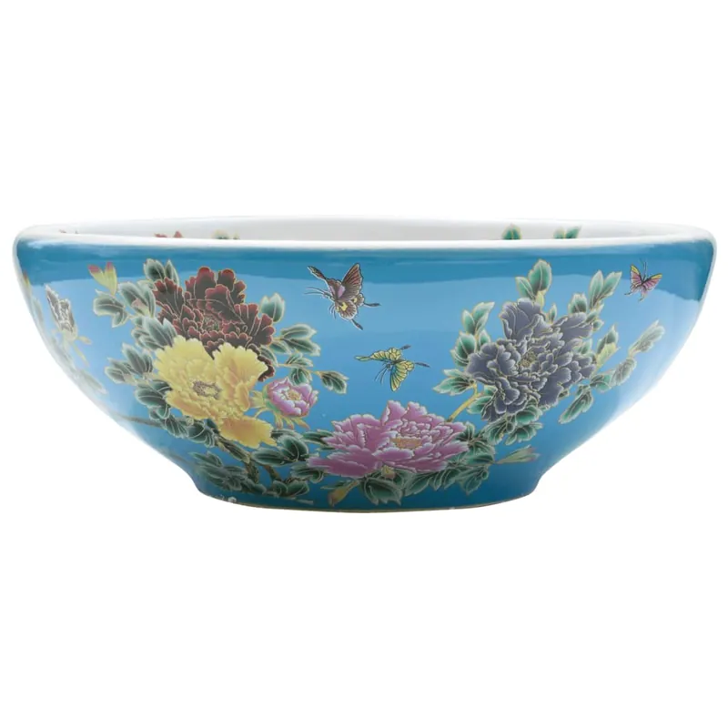 vidaXL Lavabo sobre encimera redondo cerámica multicolor Φ41x14 cm - Baño