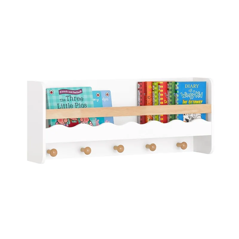 Librería Infantil de Pared con 5 ganchos SoBuy KMB78-W