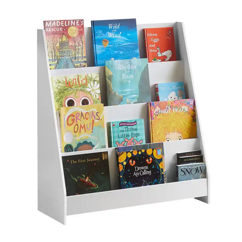 Librería Infantil para niños Estantería para Juguetes para niños con 4 Compartimentos Abiertos KMB32-W SoBuy ES
