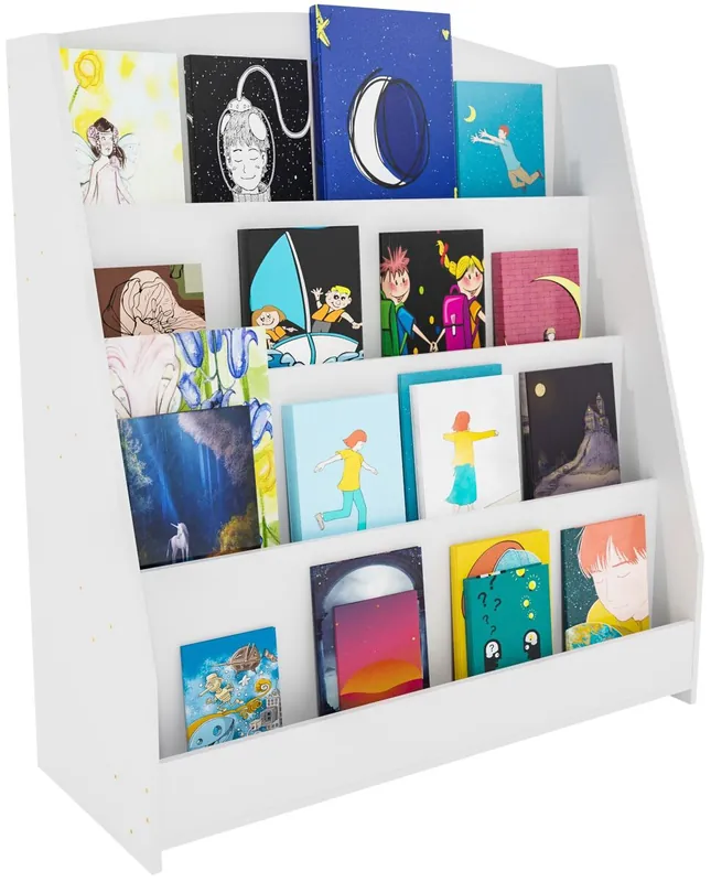 Librería Melfa de madera con 4 estantes Blanco 30X80X88 cm - Bebé