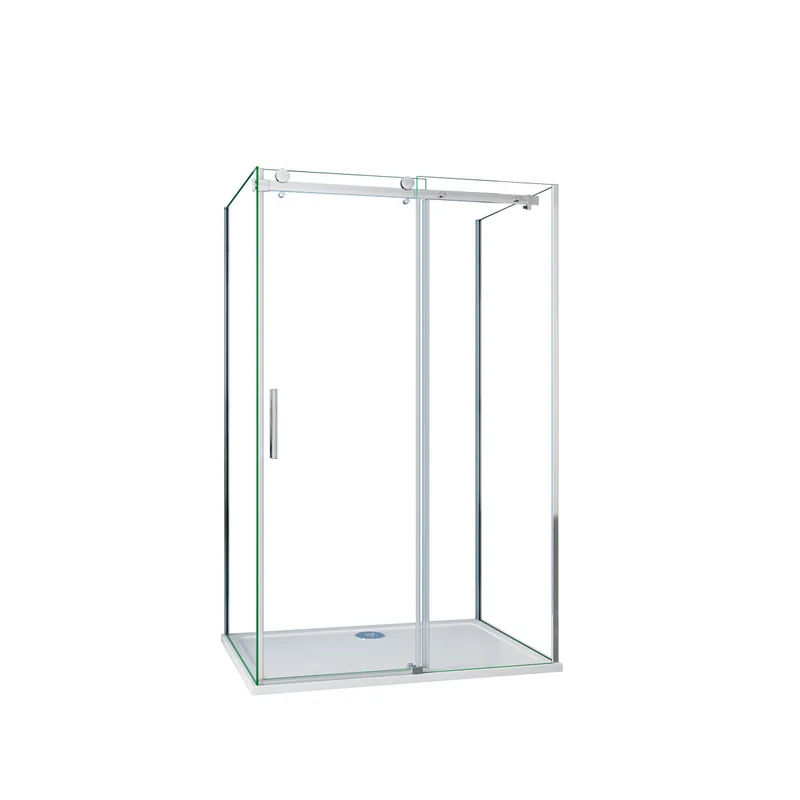 AICA Mampara de ducha corredera+panel lateral,cromado,vidrio 8mm antical,800x1000x800x1950mm - Baño