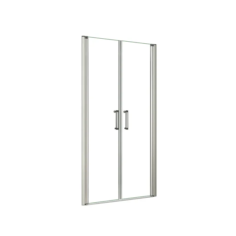 AICA Mampara de ducha abatible dos hojas,perfil gris mate,vidrio 5mm,(660-700)x1850mm