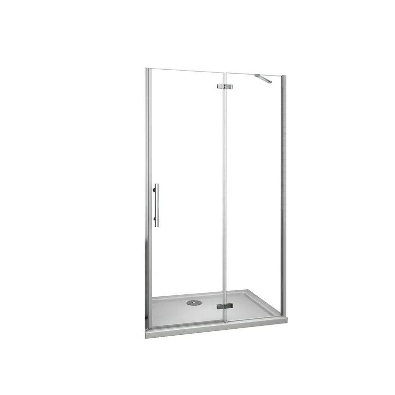 AICA Mampara de ducha frontal abatible perfil cromado vidrio antical 6mm (977-1007)x1900mm
