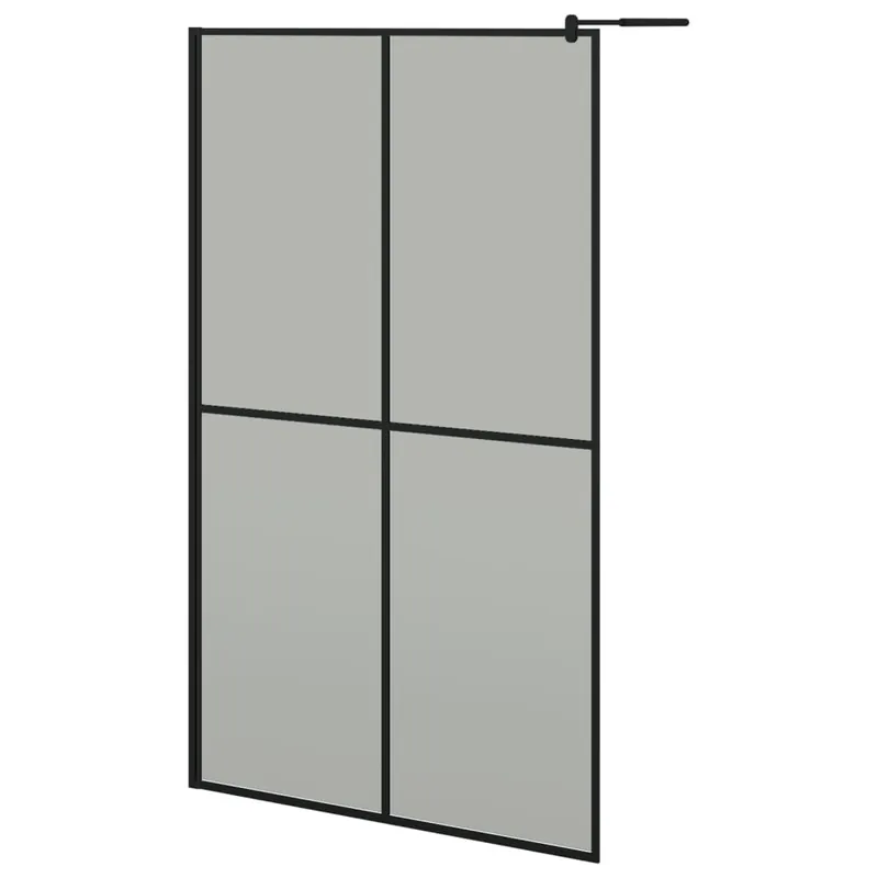 vidaXL Mampara de ducha accesible vidrio templado oscuro 100x195 cm - Baño