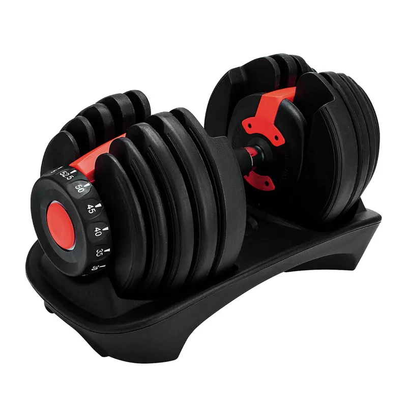 Mancuernas ajustables con peso regulable, ideales para entrenamientos versátiles y personalizados en casa o gimnasio. - Deporte