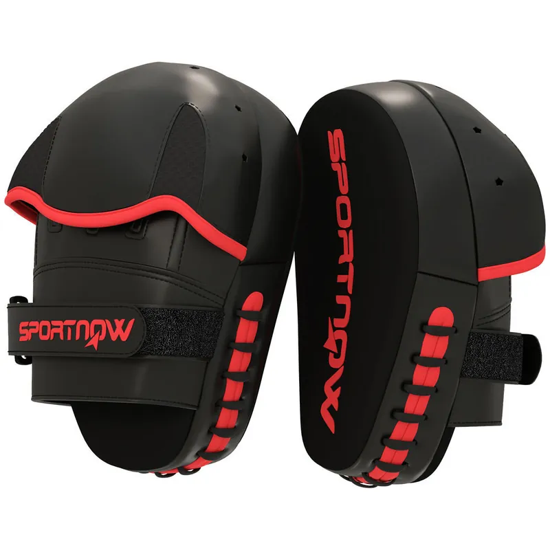SPORTNOW Manoplas de Boxeo Paos Muay Thai MMA Curvadas para Entrenamiento de Boxeo Boxing Karate Taekwondo Kickboxing Training Almohadilla para Sparring Artes Marciales Negro - Deporte