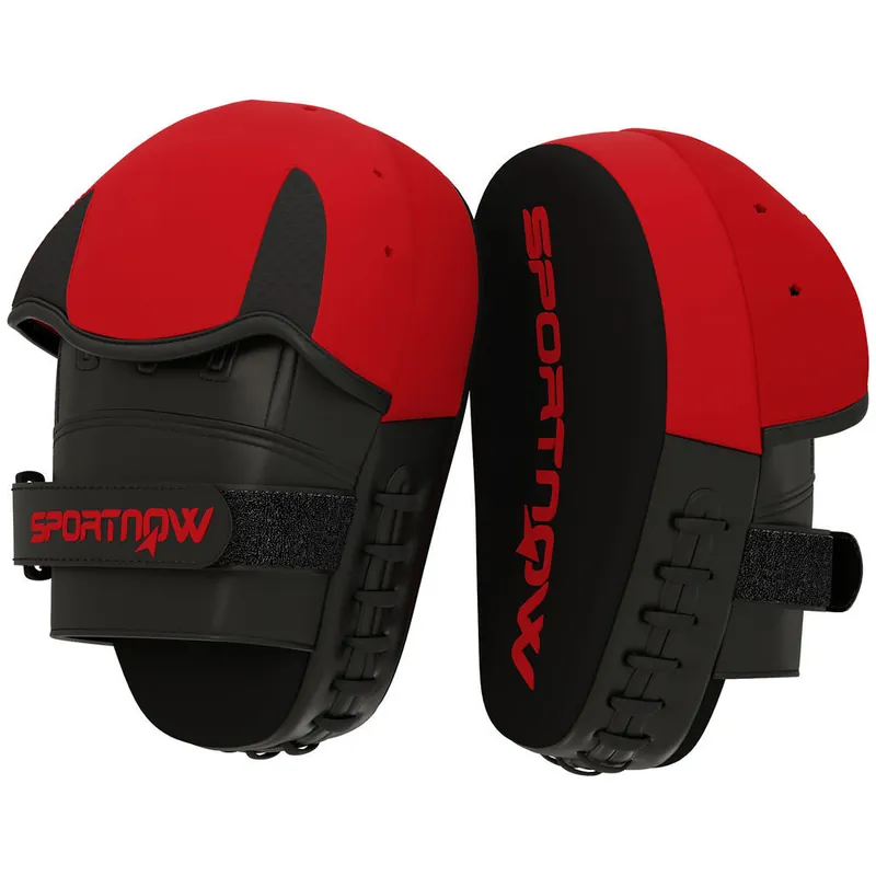 SPORTNOW Manoplas de Boxeo Paos Muay Thai MMA Curvadas para Entrenamiento de Boxeo Boxing Karate Taekwondo Kickboxing Training Almohadilla para Sparring Artes Marciales Rojo - Deporte