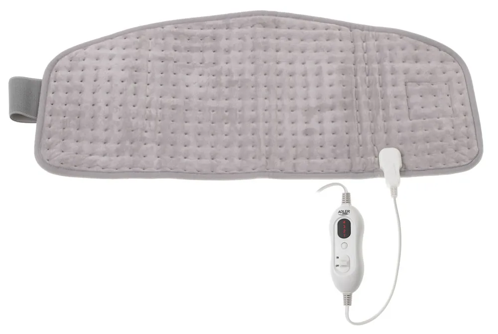 Adler AD7437 Manta Eléctrica Lumbar Espalda Cuello, Almohadilla Cervical Térmica, Calor Dolor Menstrual, 100, Gris - Electrodomésticos