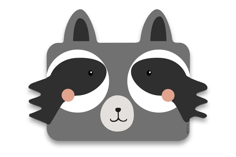 Mantel individual Infantil Mapache Mapache - Gris - 30x46 cm