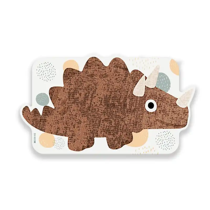 Mantel individual Infantil Rinoceronte - Marrón - 30x46 cm