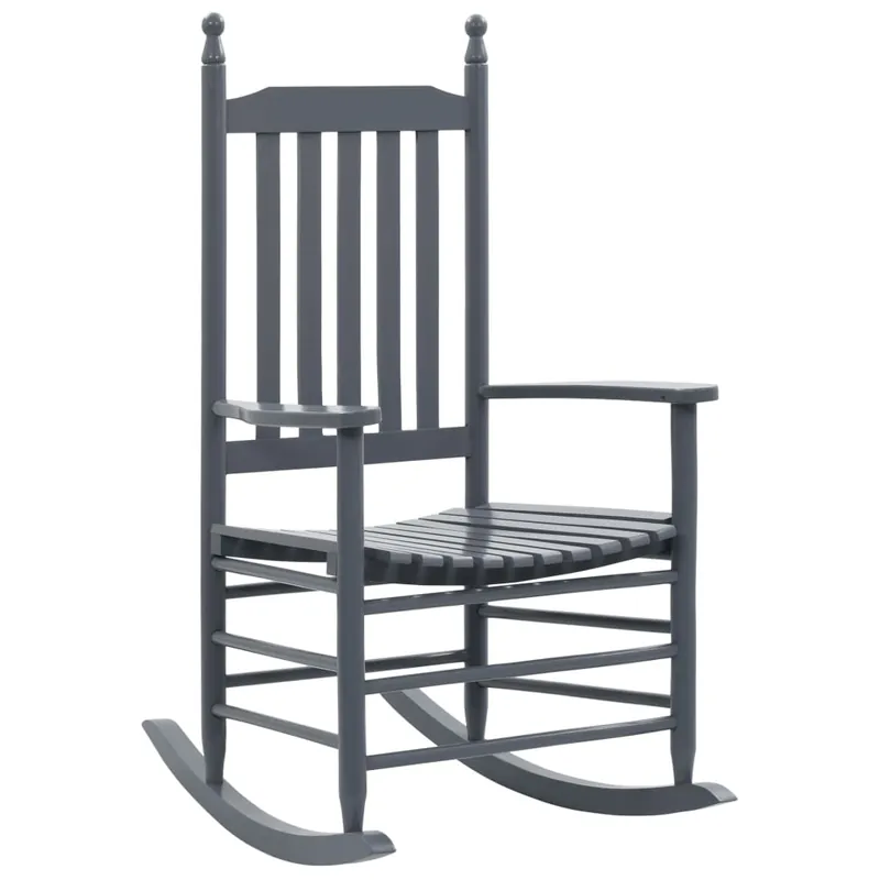 vidaXL Mecedora con asiento curvo madera maciza de álamo negro - Jardín