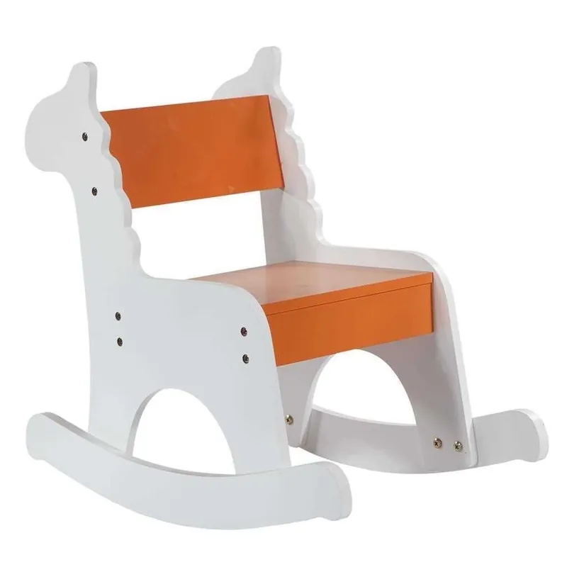 Mecedora infantil de madera con lacado naranja 33x55x51.5 - Bebé