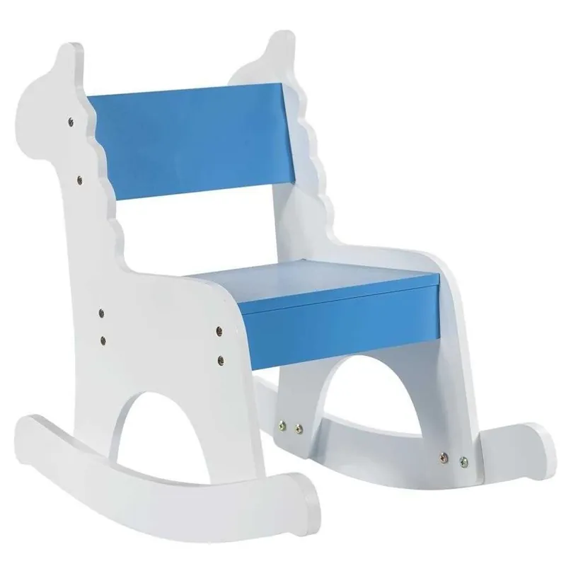 Mecedora infantil de madera con lacado azul 33x55x51.5 - Bebé