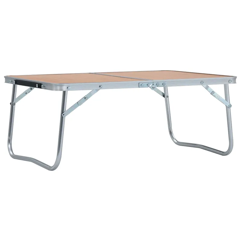 vidaXL Mesa de camping plegable aluminio marrón 60x40 cm - Jardín