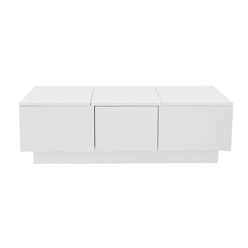 Mesa de centro - 2 cajones y 2 cómodas - de tablero de partículas - Blanco