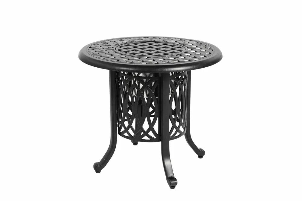 Mesa auxiliar exterior - con cubitera, patas ajustables, pequeño - bronce