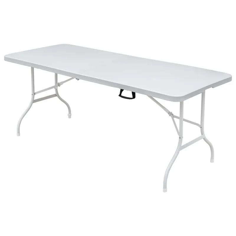 Mesa plegable 180 cm - ocio, resistente al óxido y fácil de limpiar - blanca