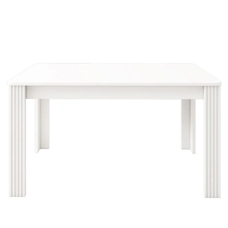 Mesa comedor 120x80 - Moderna, robusta, con cuatro patas, estilo sencillo - Blanco