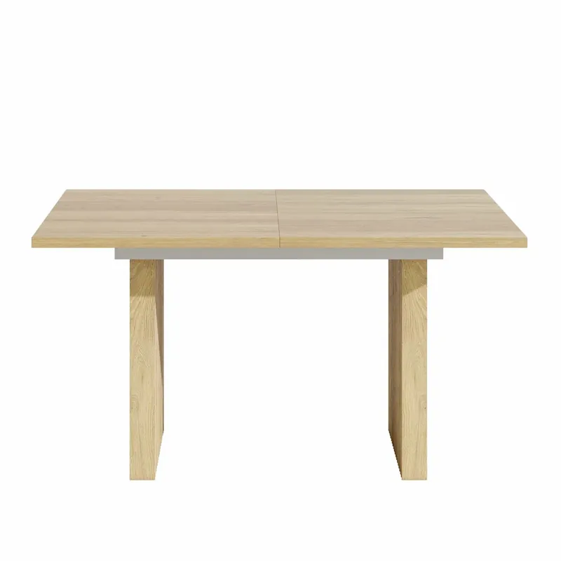 Mesa de comedor extensible 140/200 x 90 cm - para 6-8 personas, tablero rectangular, tablero engrosado, estilo sencillo - color roble