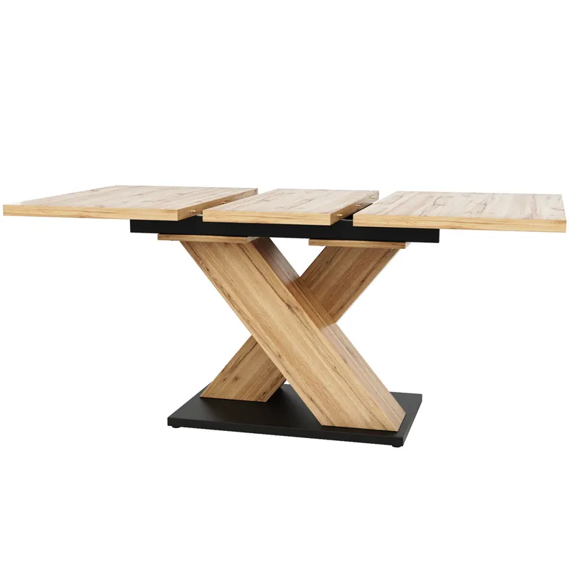 Mesa de comedor retráctil 158,5 x 80 cm - 6 a 8 personas - MDF - Natural