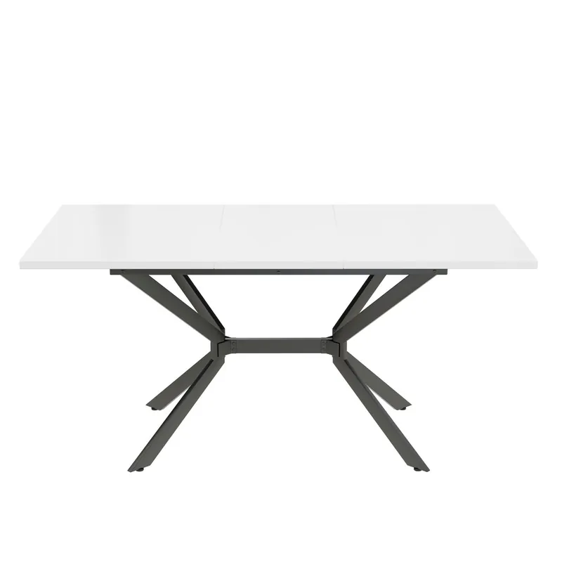 Mesa comedor extensible 120/160*80cm - patas de metal negro - blanco