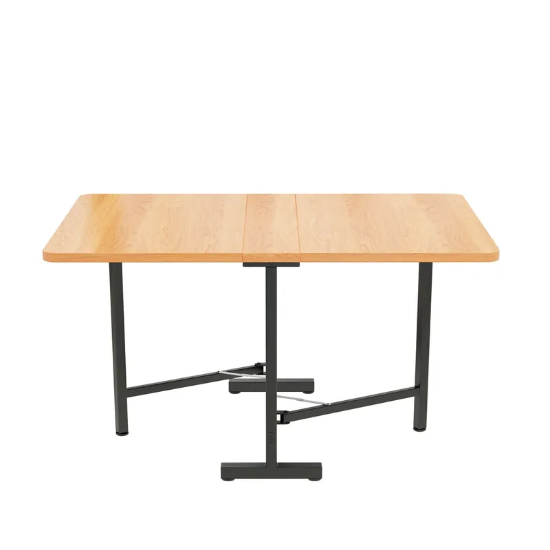 Mesa comedor extensible 120 cm x 80 cm - Estilo moderno minimalista, estructura de aleación de alta resistencia - Roble