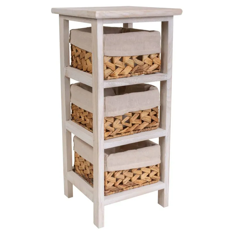 Mesita de madera blanca 25x25x57 - Muebles