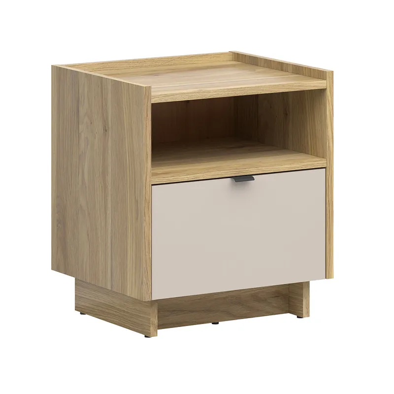 Mesita de noche 1 cajón Donna Cachemira y Madera - Muebles