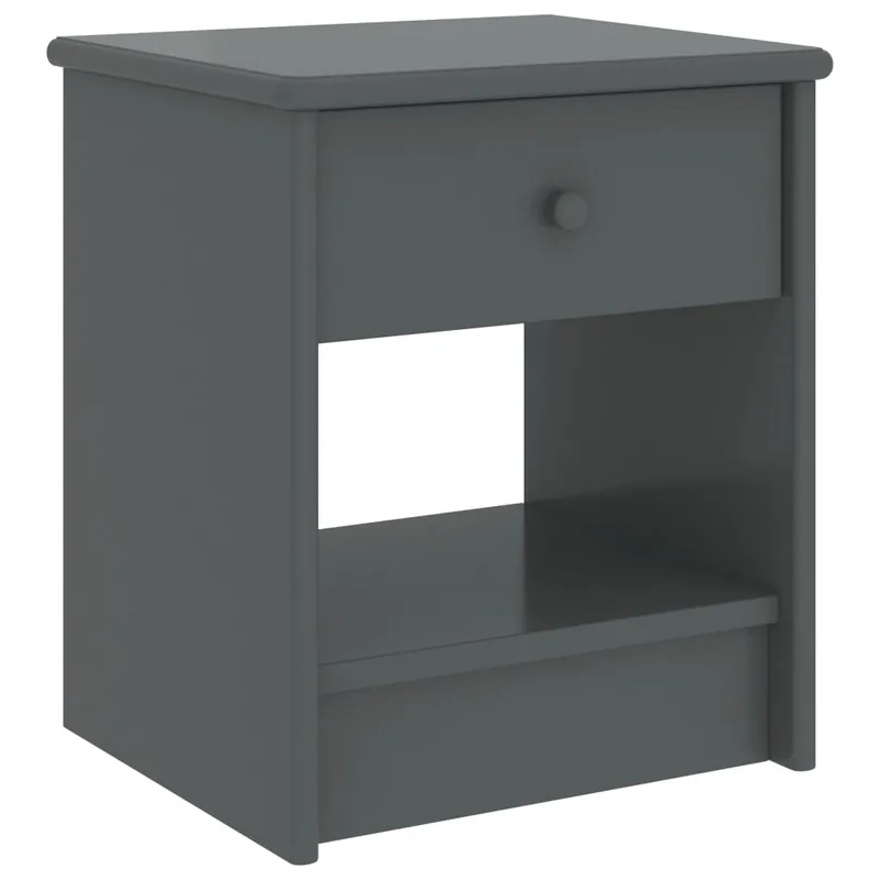 vidaXL Mesita de noche madera maciza de pino gris oscuro 35x30x40cm - Muebles
