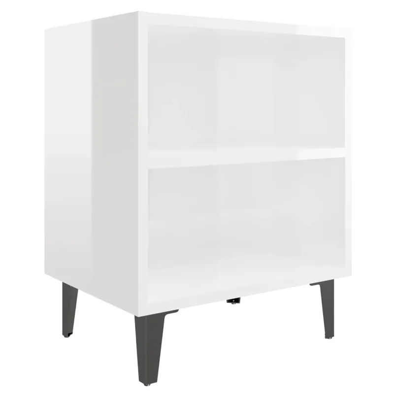 vidaXL Mesita de noche con patas de metal roble ahumado 40x30x50 cm - Muebles