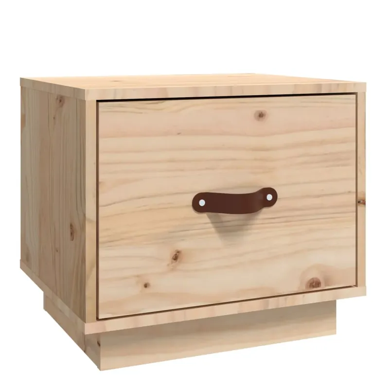 vidaXL Mesita de noche madera maciza de pino blanco 40x34x35 cm - Muebles