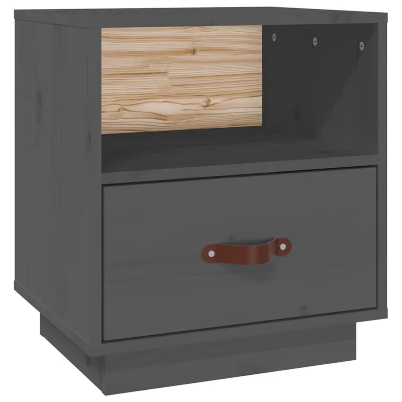 vidaXL Mesita de noche madera maciza de pino marrón miel 40x34x45 cm - Muebles
