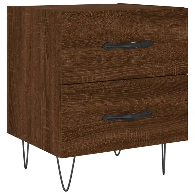 vidaXL Mesita de noche madera de ingeniería roble marrón 40x35x47,5 cm - Muebles