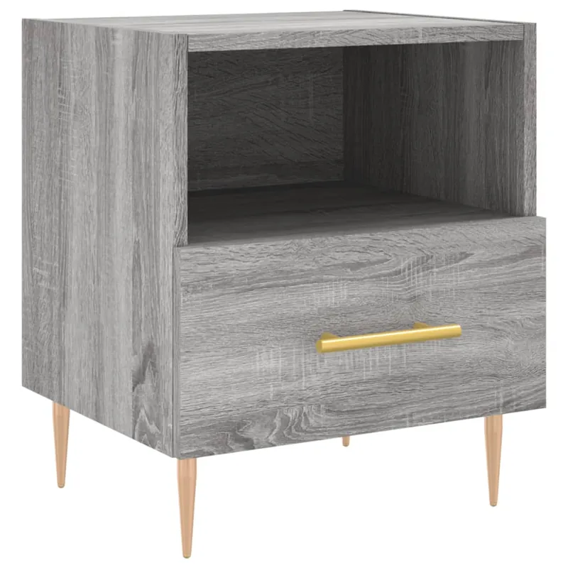 vidaXL Mesita de noche madera ingeniería roble ahumado 40x35x47,5 cm - Muebles