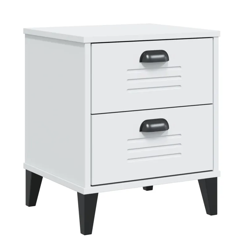 vidaXL Mesita de noche VIKEN madera de ingeniería blanca - Muebles