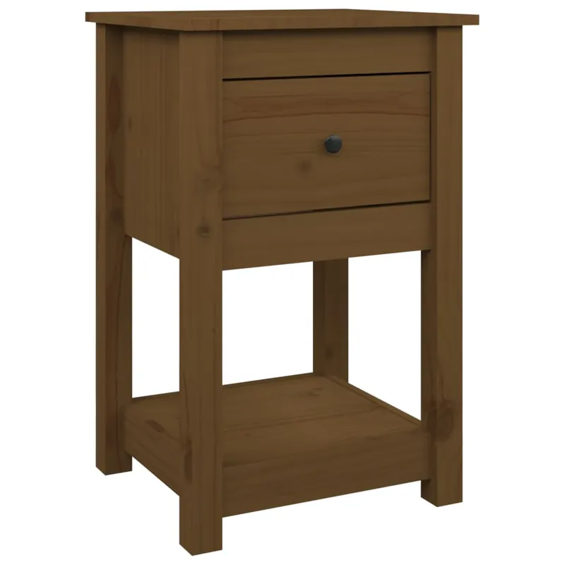 vidaXL Mesita de noche madera maciza de pino marrón miel 40x35x61,5 cm - Muebles