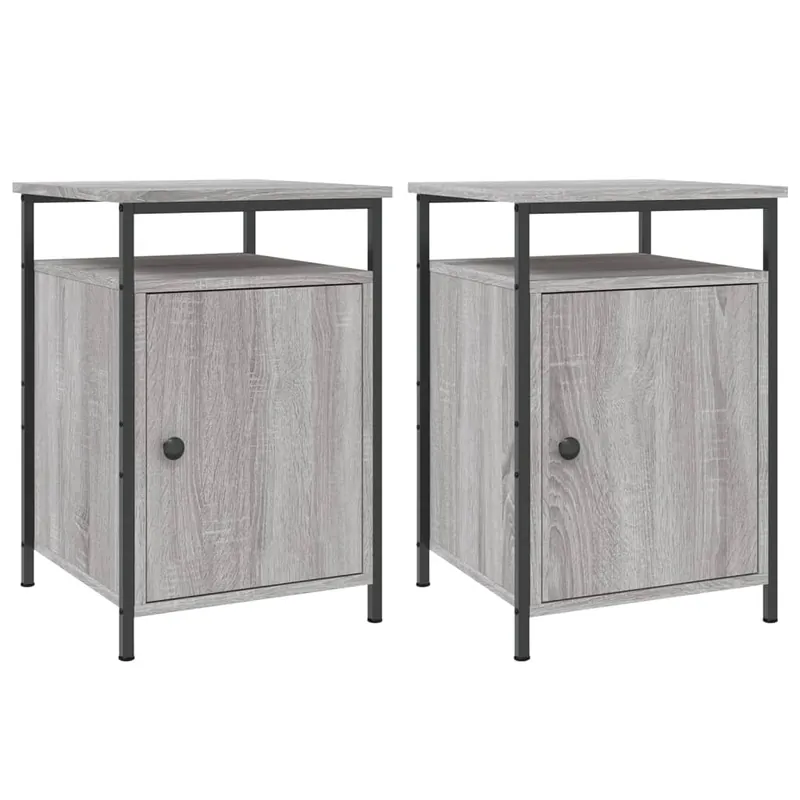 vidaXL Mesitas de noche 2 uds contrachapada roble marrón 40x42x60 cm - Muebles