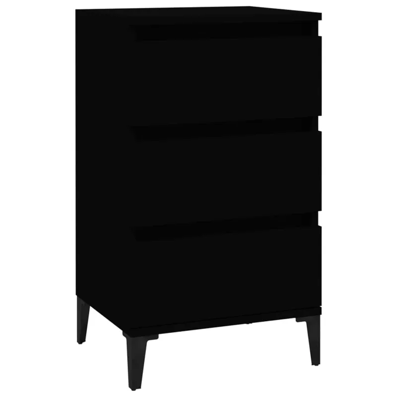 vidaXL Mesita de noche madera contrachapada gris hormigón 40x35x70 cm - Muebles