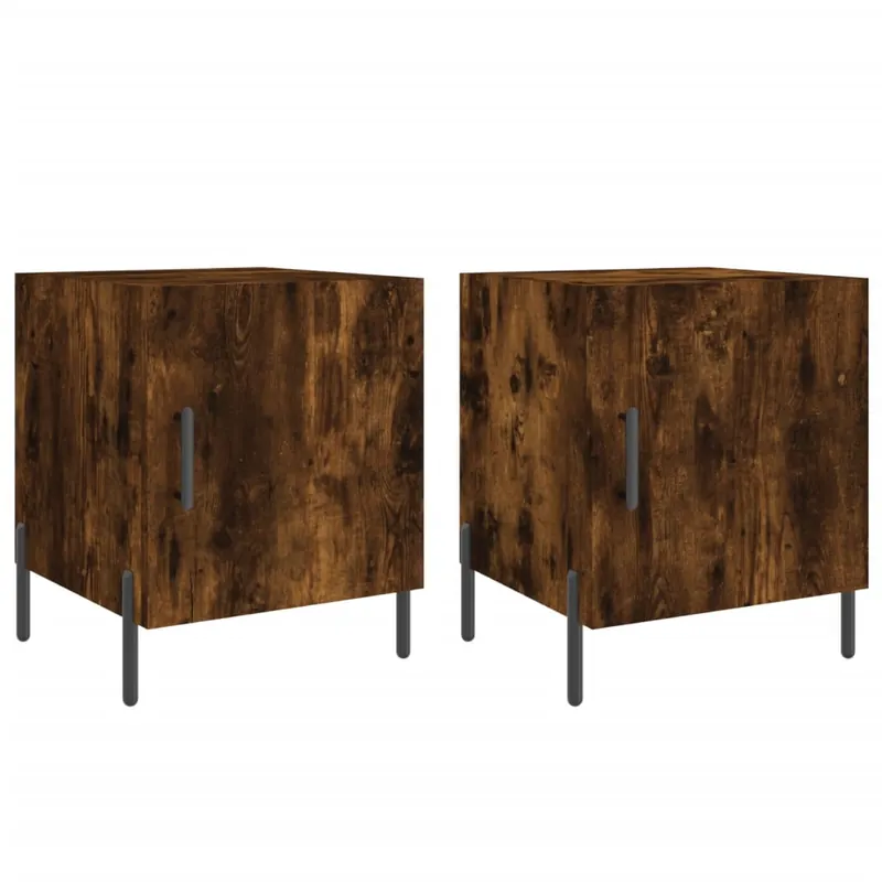 vidaXL Mesitas noche 2 uds madera ingeniería gris hormigón 40x40x50 cm - Muebles