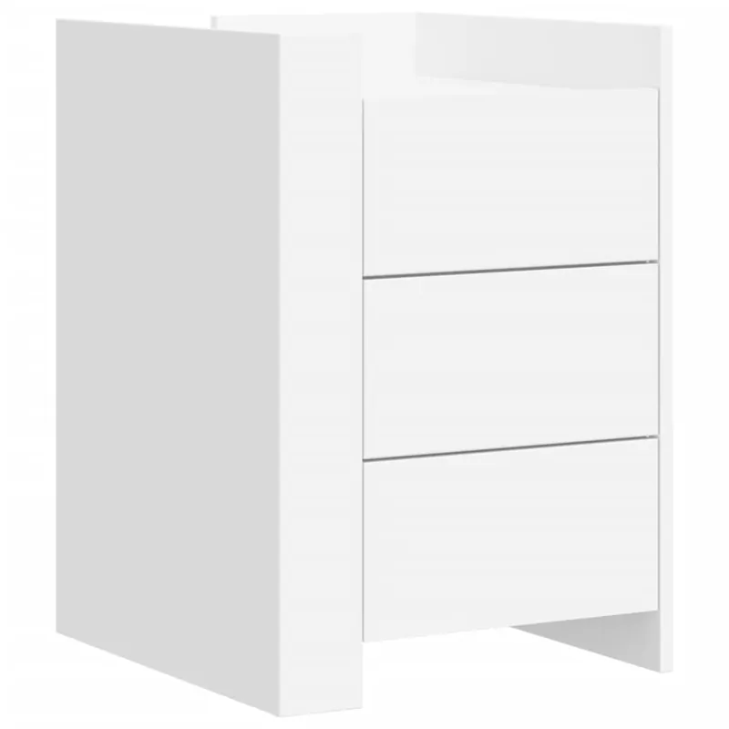 vidaXL Mesita de noche madera de ingeniería blanco 45x50x65 cm - Muebles