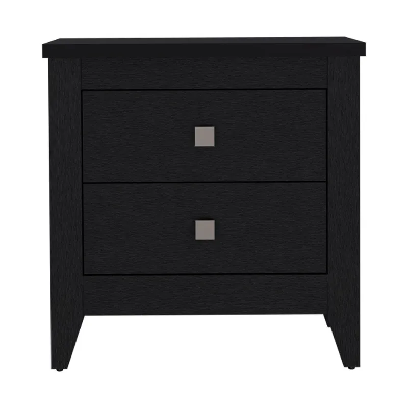 Mesita de noche Amara en melamina con rieles metalicos - Muebles