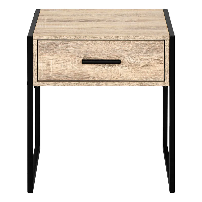 Mesita de noche CAELI un cajón color roble - Muebles