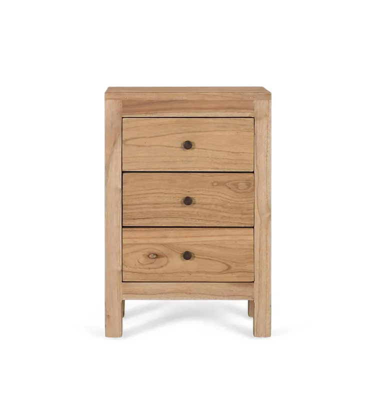 Mesita de noche fabricada en madera maciza de mindi - Muebles