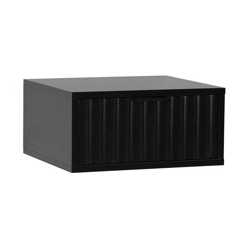 Mesita de noche flotante Lluvia 1 cajón color Negro - Muebles