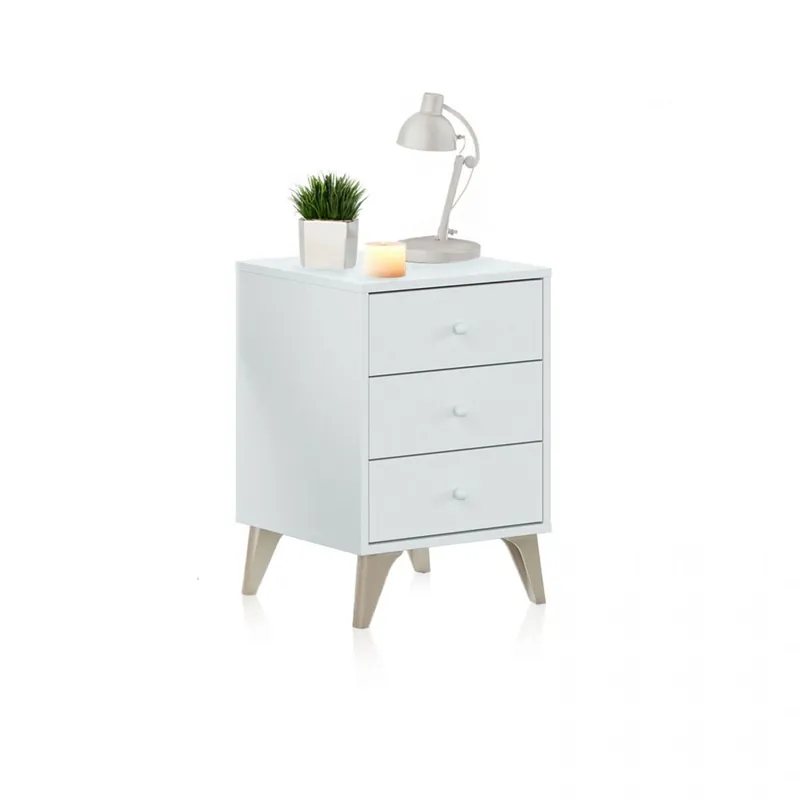 Mesita de noche Iconic Blanco Artik (Blanco Mate) 40 x 56 x 33,5 cm - Muebles