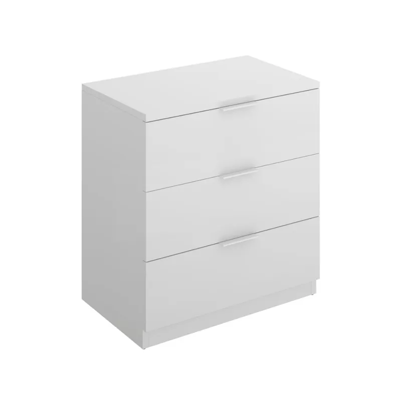 Mesita de noche Lago 3 cajones blanco 58x50,5x34,5 cm - Muebles