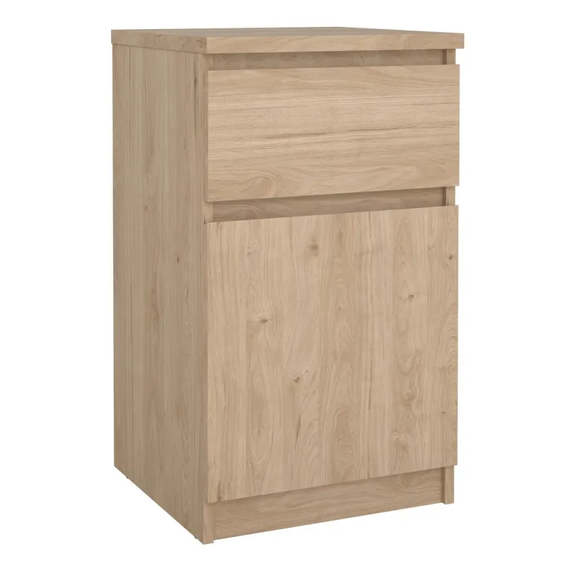 Mesita de Noche , Mesa Auxiliar Sil Oak con 1 Puerta y 1 Cajón,Color Jackson Hickory, 41 x 40 x 70 cm - Muebles